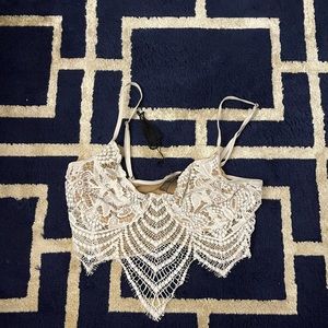 For love and lemons embroidered scalloped bralette